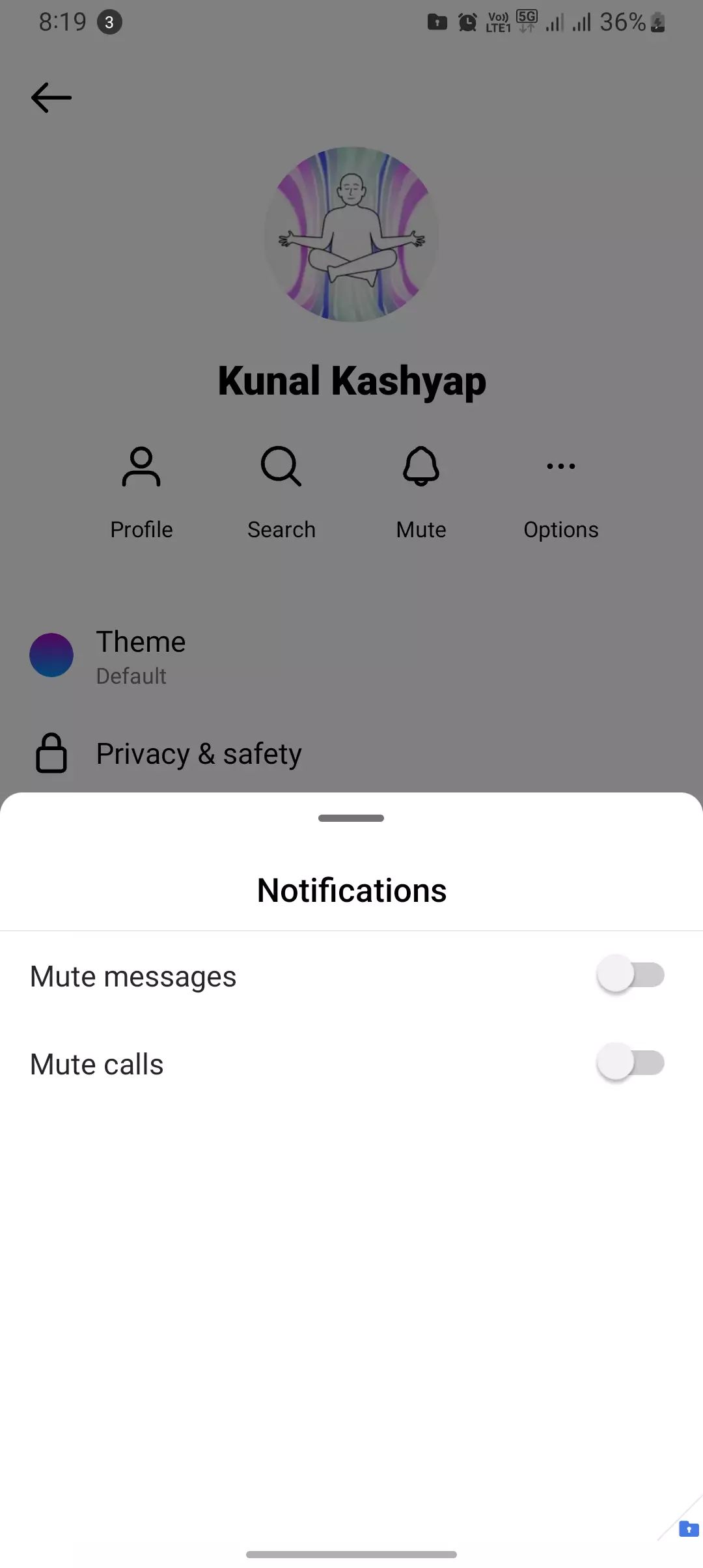 mute options for specific person or groups