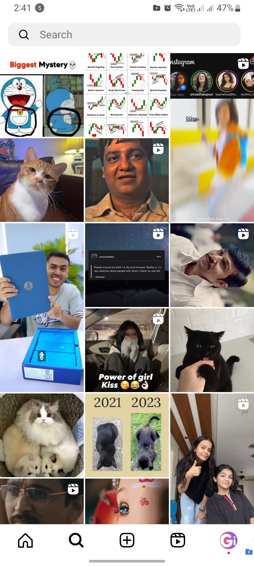 instagram explore page feed screenshot