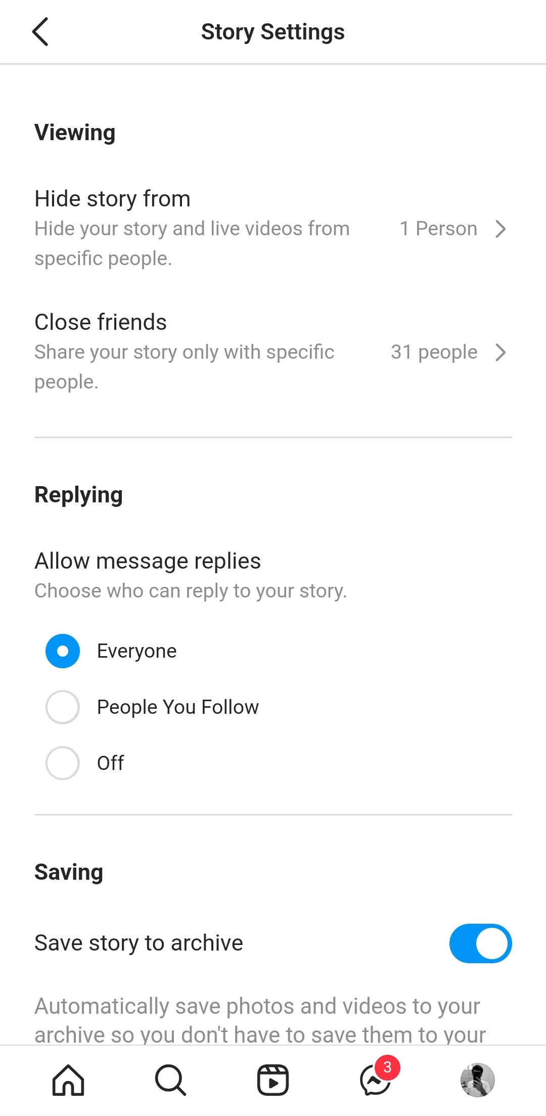 close friend list instagram option cfs