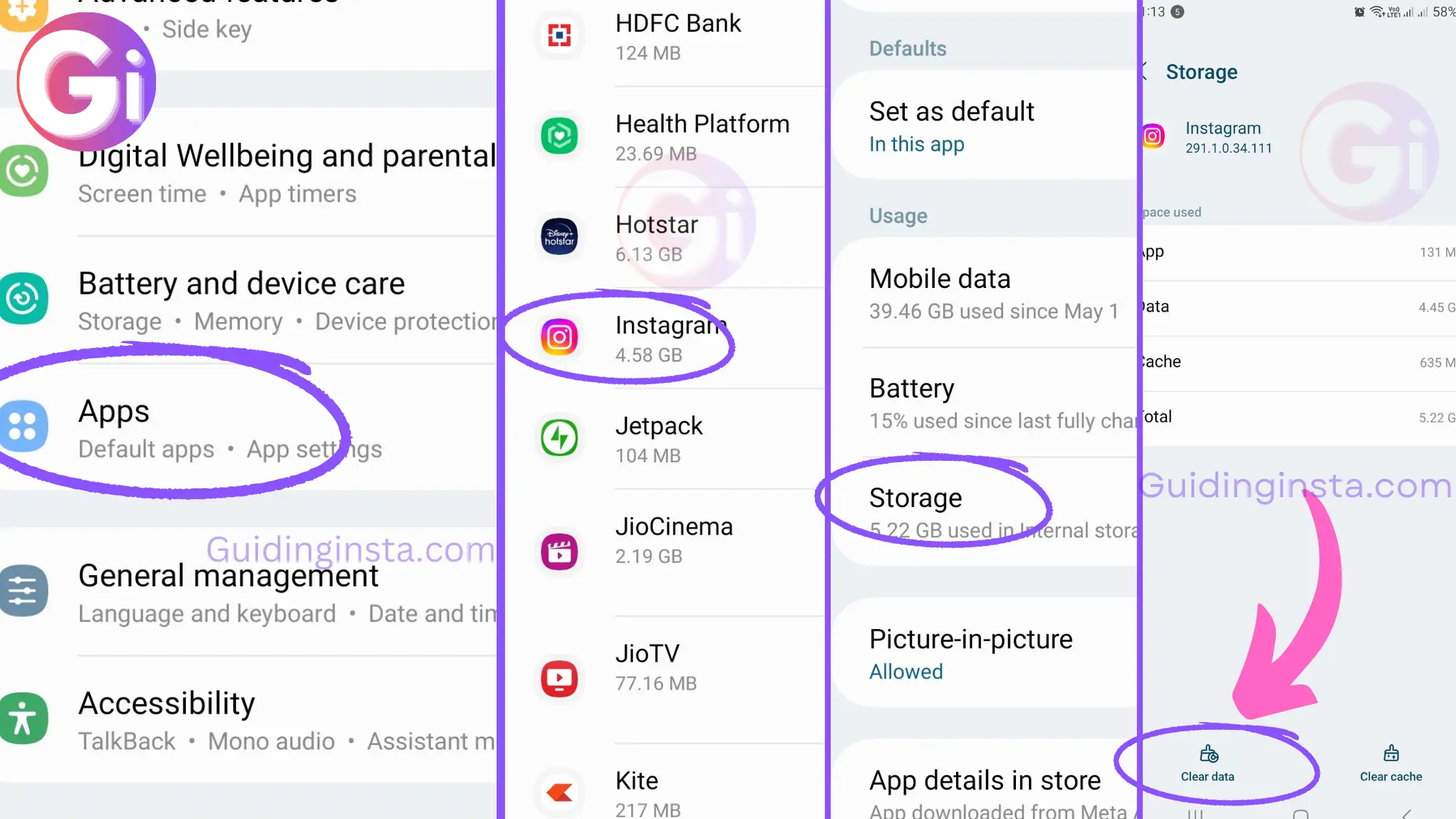 All the steps to Clear Instagram Cache on any Android device