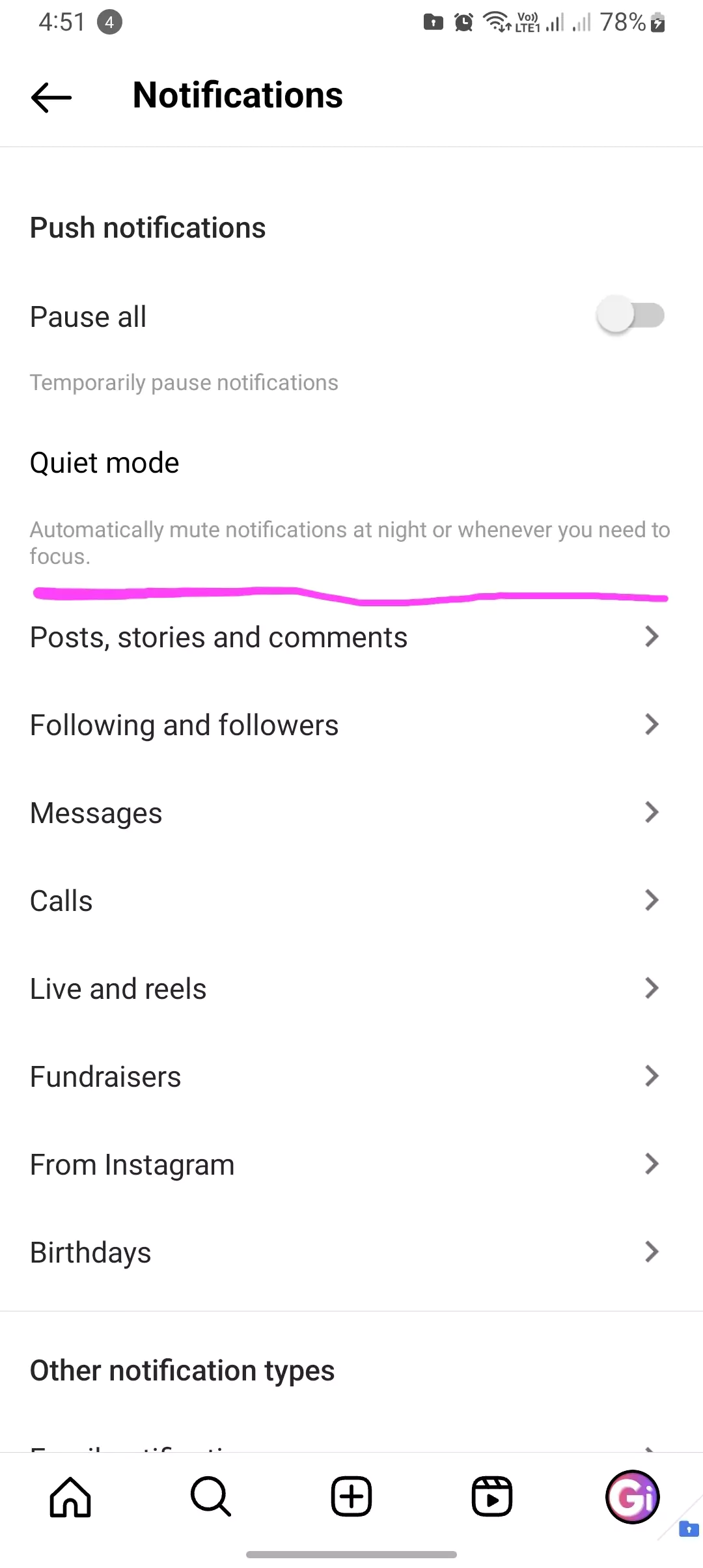quiet mode highlighted with screenshots