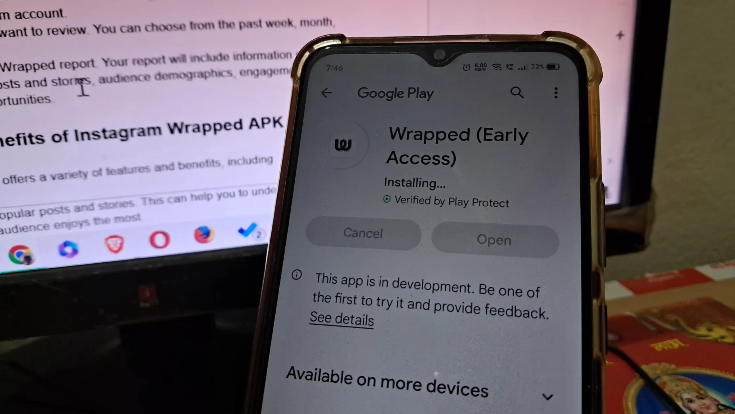 downloading the wrapped early access from play store
