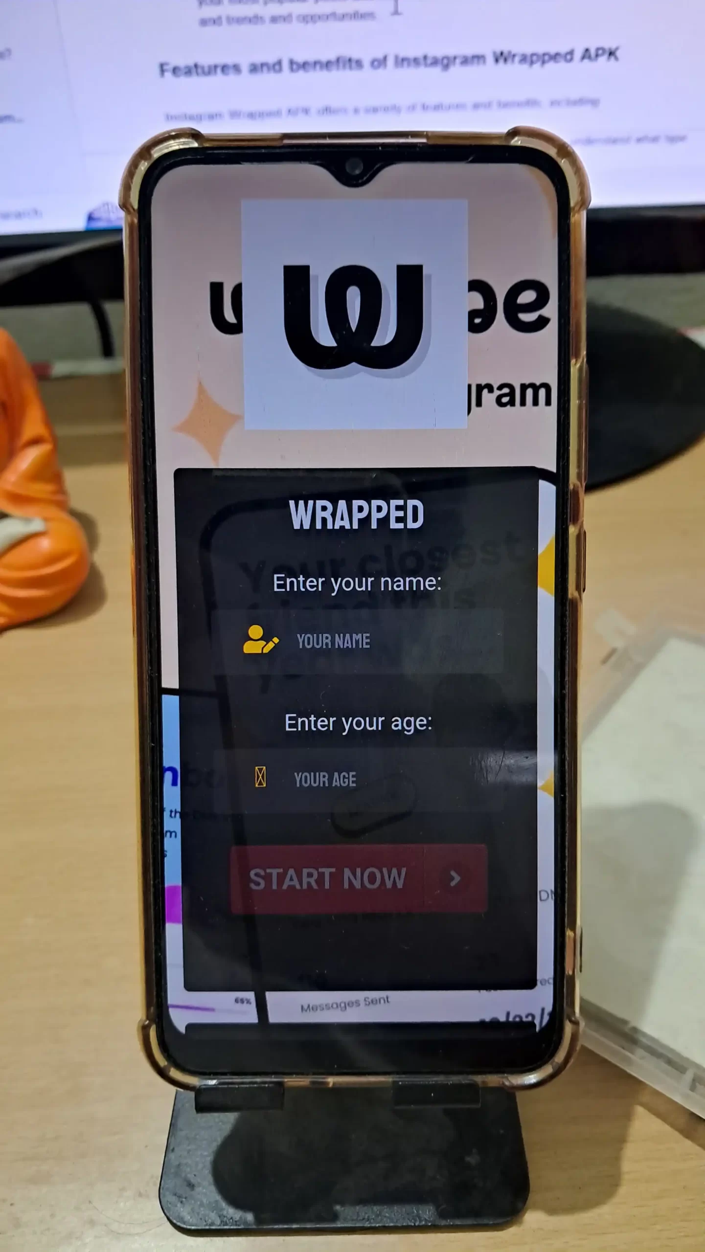 image of wrapped app opened